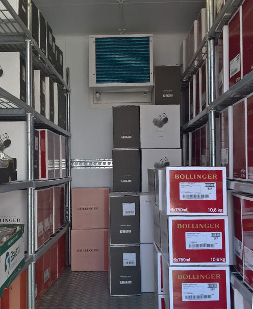 Interior of the trailer with goods stored inside